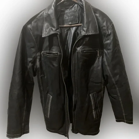 Men’s Sly & Co 100% Genuine Leather Jacket - Picture 1 of 6